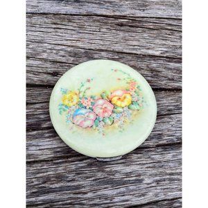 VIntage 1960s Rex 5th Ave. XL Compact Face Powder Floral Pansy